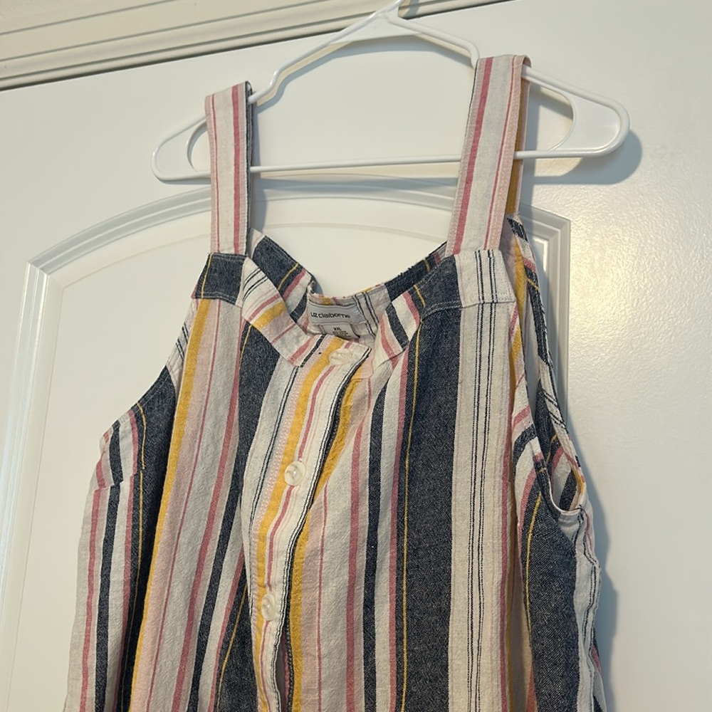 Women’s NWT Liz Claiborne Striped Button Down Tank Top Size XXL - Picture 2 of 8